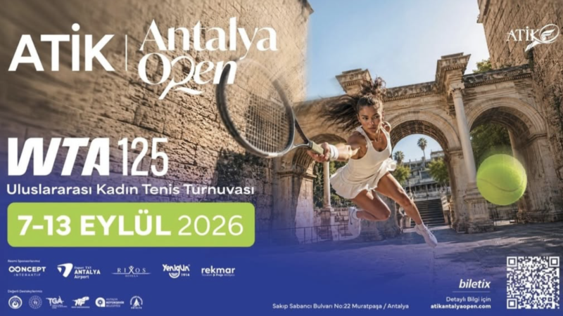 28 ülkeden yaklaşık 60 kadın tenisçinin mücadele ettiği ATİK Antalya Open WTA 125 başladı.