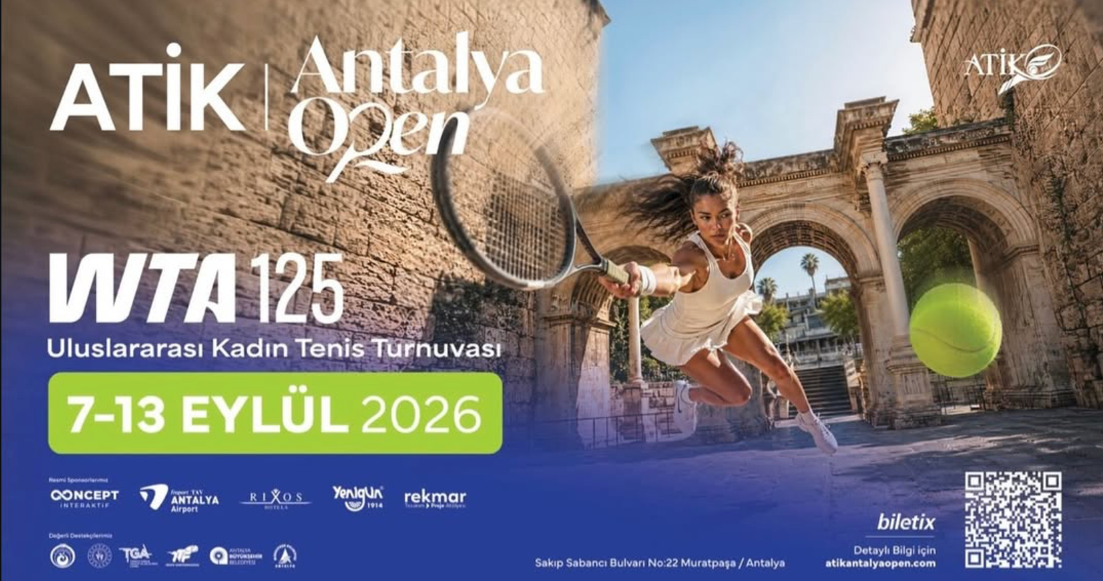 28 ülkeden yaklaşık 60 kadın tenisçinin mücadele ettiği ATİK Antalya Open WTA 125 başladı.